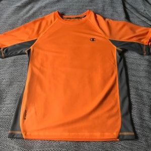Mens Champion Performance Shirt Orange Cream Small